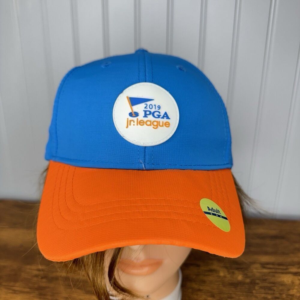 2019 PGA Jr League Baseball Hat Cap Youth Blue Orange Blue Dri Fit Golf